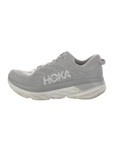 Pre-owned Hoka Graphic Print Sneakers In Gray