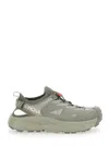 HOKA 'HOPARA' GREEN SNEAKERS WITH CUT-OUT ON THE BACK AND LOGO PRINTED ON THE SIDE IN FABRIC AND RUBBER U
