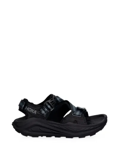 Hoka Infini Hike Tc Touch-strap Buckle-fastening Sandals In Black