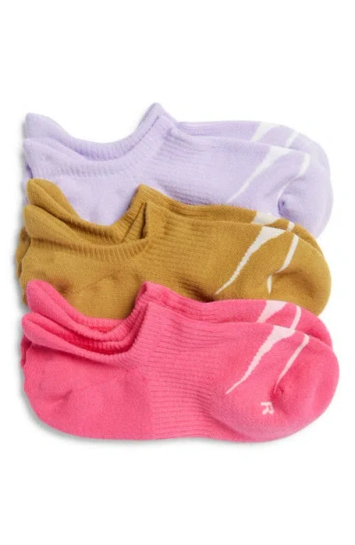 Hoka Invisible 3-pack No-show Socks In Brown