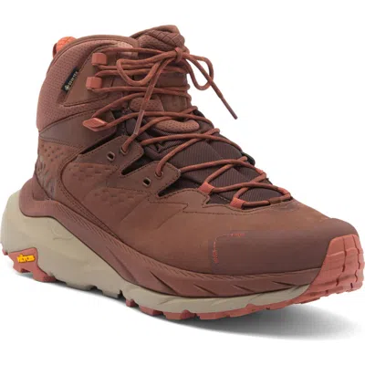 Hoka Kaha 2 Gtx Waterproof Hiking Boot In Cappuccino/baked Clay