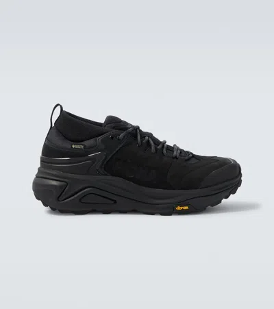 Hoka Kaha 3 Gtx Rubber-trimmed Nubuck Sneakers In Black