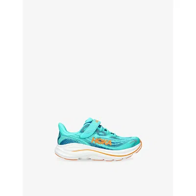Hoka Kids' Clifton 10 Mesh Trainers Turq Other Eur 30.5 /12 Uk In Blue