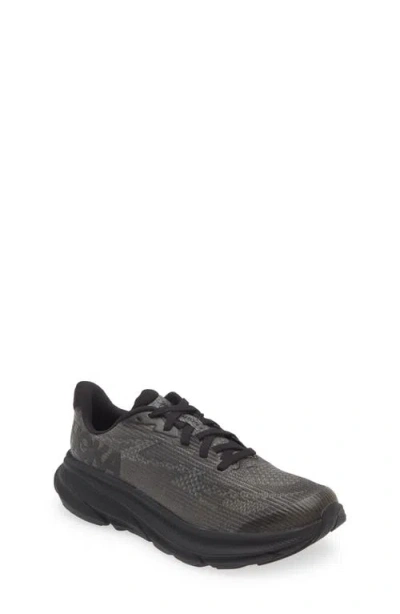 Hoka Kids' Clifton Youth Running Shoe In Black / Carbon Black