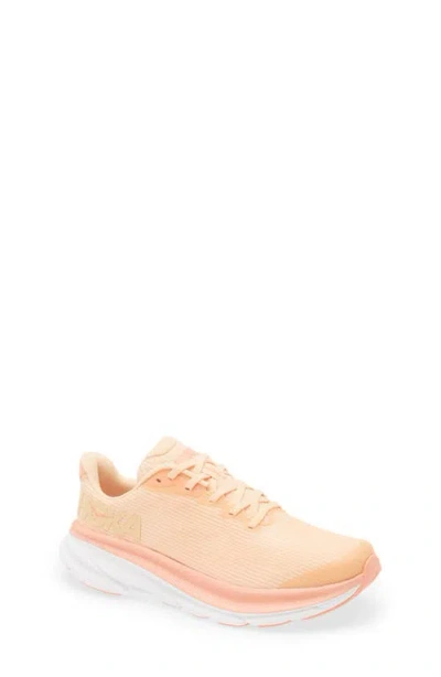 Hoka Kids' Clifton Youth Running Shoe In Cantaloupe/white