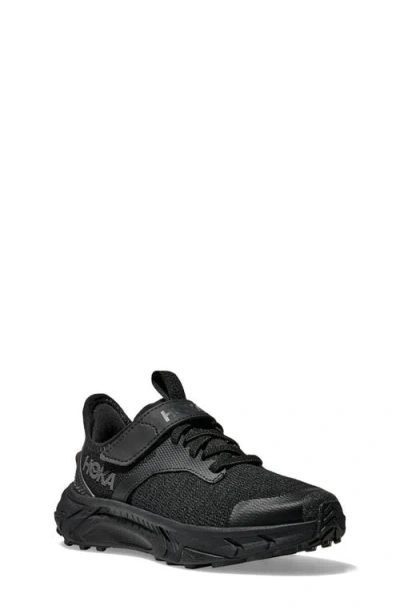 Hoka Kids' Transport Freedom Hiking Sneaker In Black/black