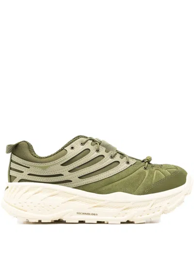 Hoka Stinson Evo Og Rubber-trimmed Mesh Running Sneakers In Green