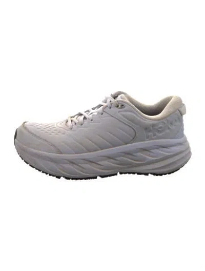 Pre-owned Hoka Leather Athletic Sneakers In Gray