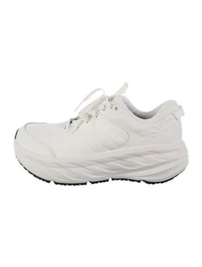Pre-owned Hoka Leather Athletic Sneakers In White