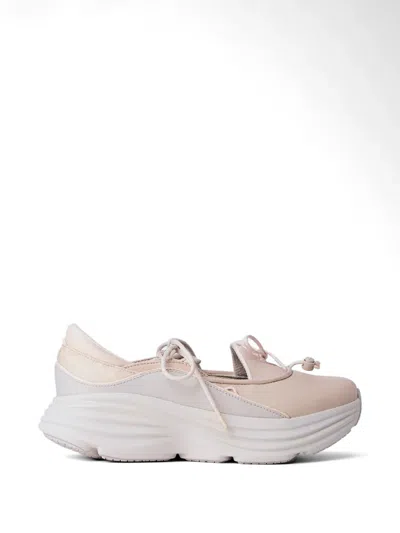 Hoka Leather Platform Sneakers In Pink