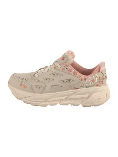 Pre-owned Hoka Leather Sneakers In Neutral