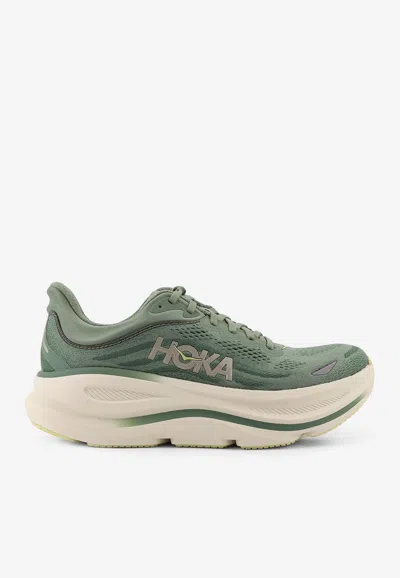 Hoka M Bondi 9 Low-top Sneakers In Green