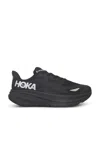 Hoka Clifton 9 Rubber-trimmed Recycled-gore-tex Invisible Fit Sneakers In Black & Black