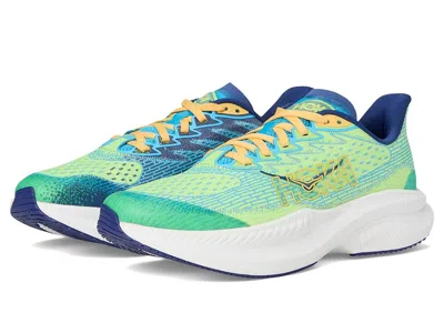 Hoka Mach 6 (big Kid) Kid's Shoes Lettuce/bellwether Blue : 6 Big Kid M, Rubber