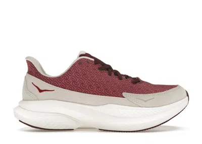 Pre-owned Hoka Mach 6 Long Sleeve Reformation Monogram (women's) Sneakers In Syrah/savvy Red