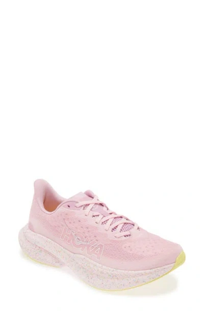 Hoka Mach 6 Running Shoe In Pink Twilight/lemonade