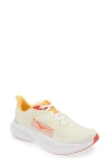 Hoka Mach 6 Running Shoe In White / Lettuce