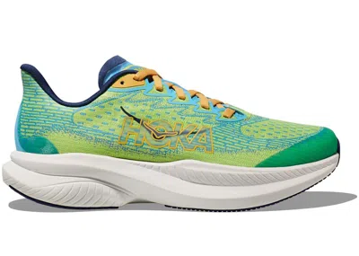 Pre-owned Hoka Mach 6 Sneakers In Lettuce/bellwether Blue
