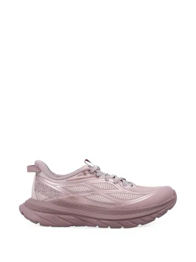 Hoka Mach Remastered Aura Mesh-panelled Chunky-sole Sneakers In Pink