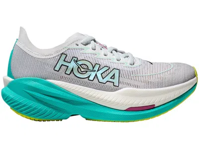 Pre-owned Hoka Mach X 2 (women's) Sneakers In Frost/electric Aqua In Multi