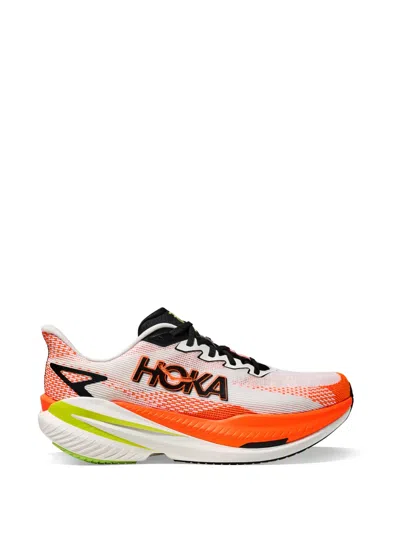 Hoka Mens  Mach X 3 In Neon Tangerine/white/yellow