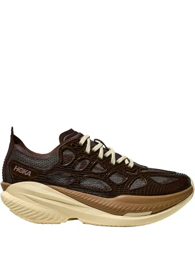 Hoka Mach X Caged Lace-up Sneakers In Brown