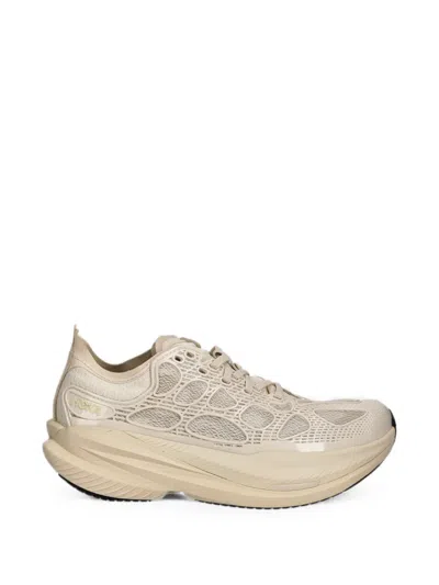 Hoka Mach X Caged Mesh-panelled Chunky-sole Sneakers In Neutral