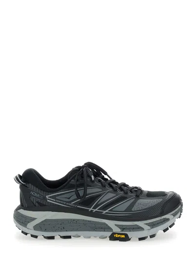 Hoka Mafate Speed 2 Black Low Top Sneakers With Logo Print On The Side In Tech Fabric Unisex In Multi