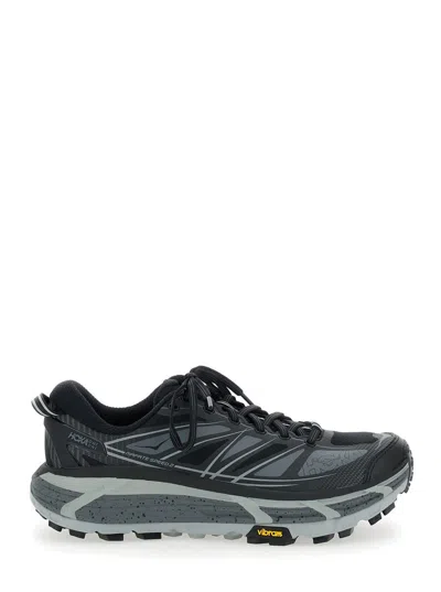 HOKA 'MAFATE SPEED 2' BLACK LOW TOP SNEAKERS WITH LOGO PRINT ON THE SIDE IN TECH FABRIC UNISEX