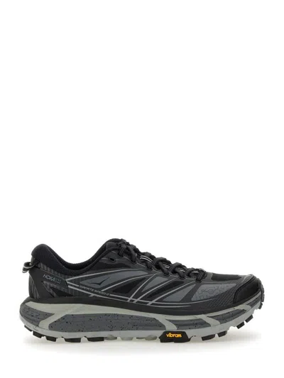 Hoka 'mafate Speed 2' Black Low Top Sneakers With Logo Print On The Side In Tech Fabric Unisex