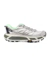 Hoka 'mafate Speed 2' Grey Low Top Sneakers With Logo Print On The Side In Tech Fabric Unisex In Putty / Eucalyptus