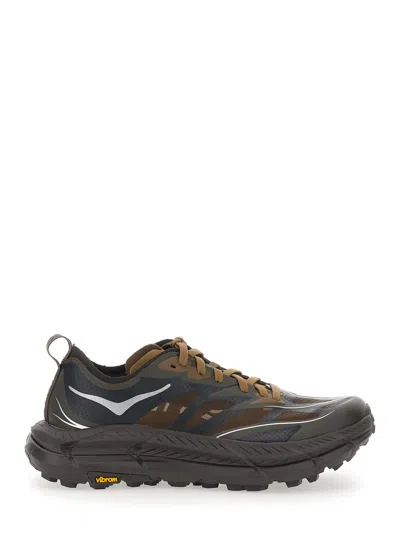Hoka Mafate Speed 4 Lite Brown Low Top Sneakers With Mesh Panels In Tech Fabric Unisex