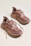 Hoka U Mafate Speed 4 Lite Rubber-trimmed Mesh Sneakers In Brown