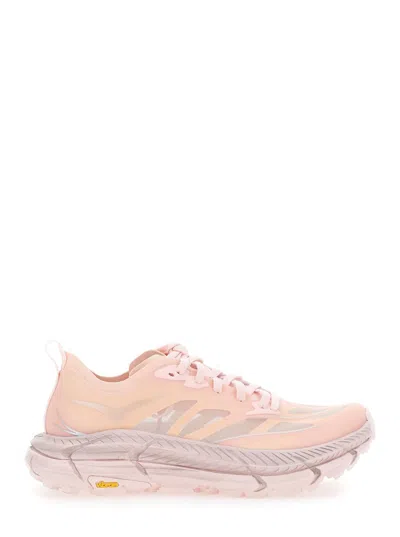 HOKA 'MAFATE SPEED 4 LITE' PINK LOW TOP SNEAKERS WITH MESH PANELS IN TECH FABRIC UNISEX