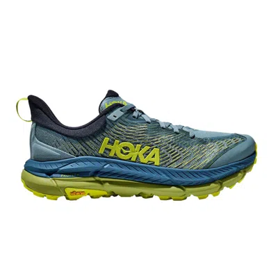 Pre-owned Hoka Mafate Speed 4 'stone Blue Dark Citron'