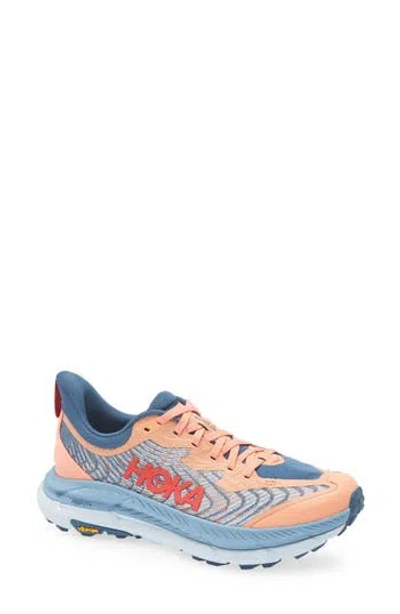 Hoka Mafate Speed 4 Trail Running Shoe In Papaya/real Teal