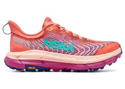 Pre-owned Hoka Mafate Speed 4 (women's) Sneakers In Camellia/peach Parfait In Pink