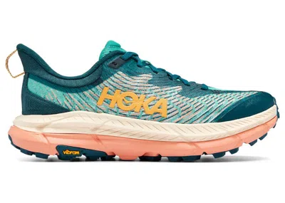 Pre-owned Hoka Mafate Speed 4 (women's) Sneakers In Deep Teal/water Garden