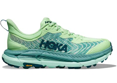 Pre-owned Hoka Mafate Speed 4 (women's) Sneakers In Lime Glow/ocean Mist