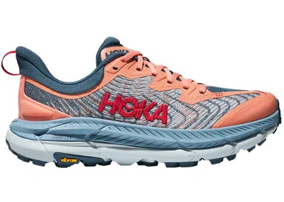 Pre-owned Hoka Mafate Speed 4 (women's) Sneakers In Papaya/real Teal In Multi