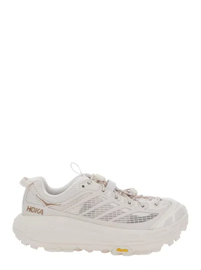 HOKA MAFATE WHITE SNEAKERS WITH INSERT DESIGN AND DRAWSTRING CLOSURE IN SYNTHETIC FIBER UNISEX