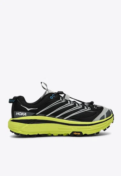 Hoka Black And Yellow Mafate Three2 Trainers In Multicolor