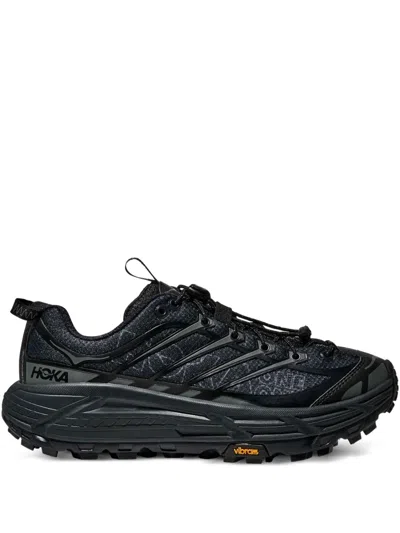 Hoka Mafate Three2 Rubber-trimmed Mesh Running Sneakers In Black