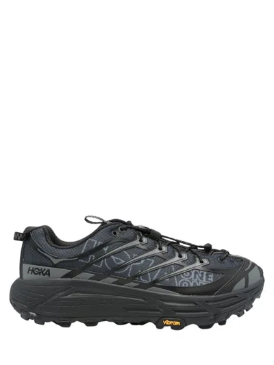 Hoka Mafate Three2 Rubber-trimmed Mesh Running Sneakers In Black