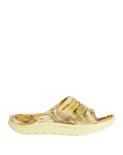 Hoka Man Sandals Pastel Yellow Size 9 Rubber