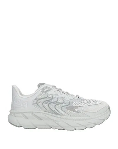 HOKA HOKA MAN SNEAKERS GREY SIZE 9 LEATHER, TEXTILE FIBERS