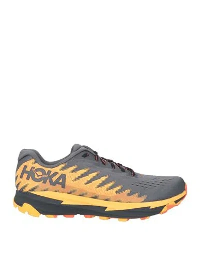 Hoka Man Sneakers Lead Size 12.5 Textile Fibers In Grey