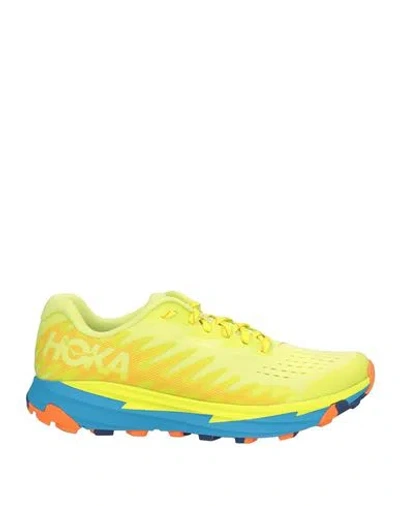 Hoka Man Sneakers Yellow Size 12.5 Textile Fibers In Yellow