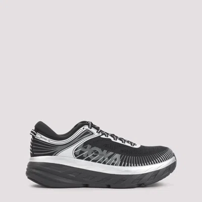 Hoka Bondi 7 Silver Details Sneakers In Black
