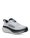 Hoka Men's Bondi 8 Lace Up Running Sneakers In White/black